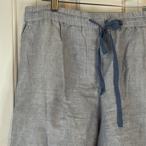 Talbots | Billy Blue & White Stripe Washed Linen Cotton Blend Shorts Size XLP - Picture 4 of 9